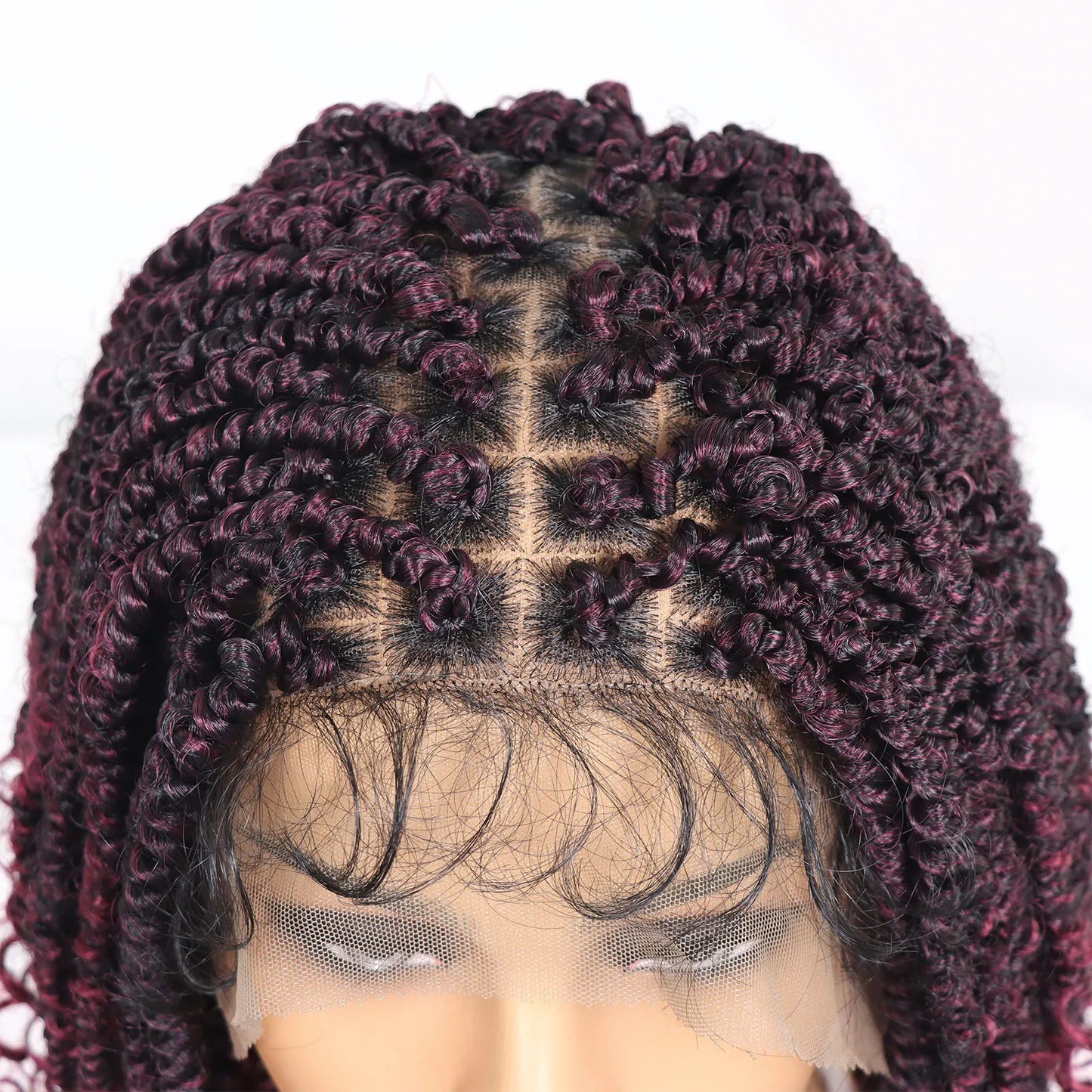 Short Passion Twist Braided Wigs Curly Ends Square Part Blonde Bob Braided Lace Front Wig For Women Synthetic 12Inch Braided Wig