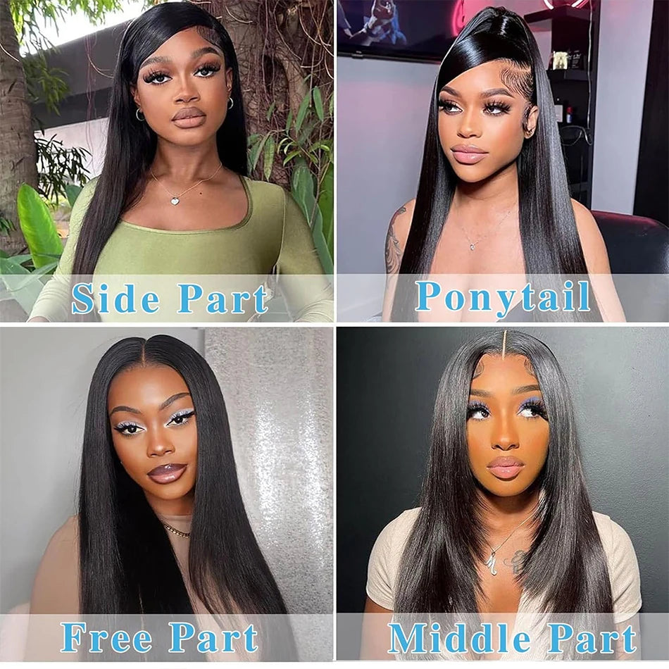 Wig For Women Straight Lace Wig Human Hair Lace Front Wig 180% Brazilian Remy Hair Pre Plucked Transparent Lace Frontal Wigs