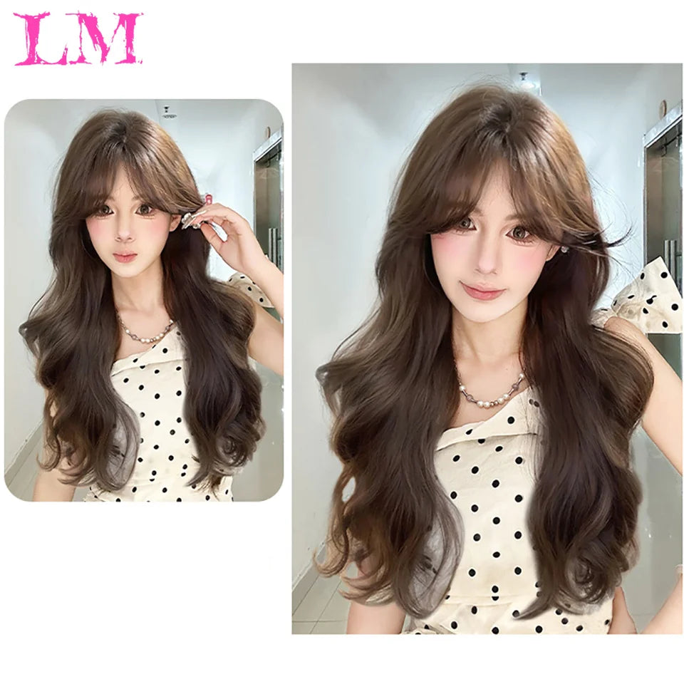 LM Wave Synthetic Wig for Black Women Wear Deep Curly Soft Wig Natural Black Color Replacement Wigs for Daily Party Use