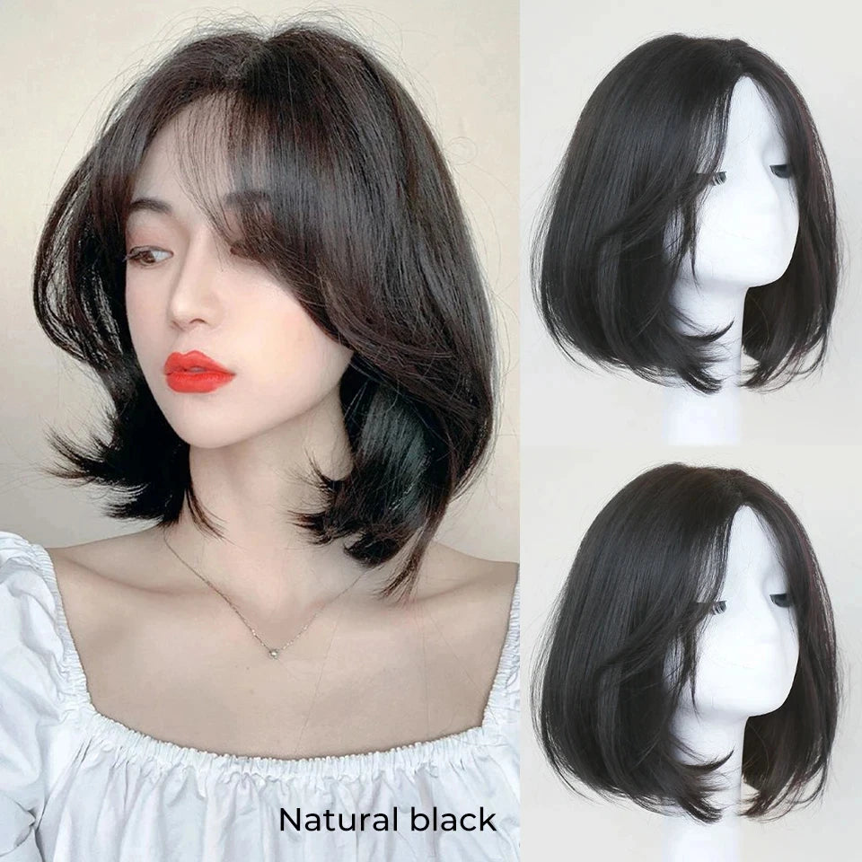 LM Long Body Wave Black And Gray Ombre Cosplay Wigs Heat Resistant Synthetic Wigs Bangs Natural Lolita Wigs For Women Halloween