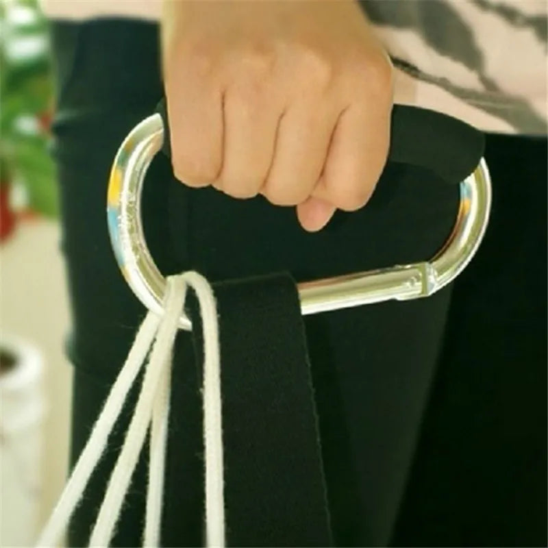 Large Carabiner Stroller Hooks Organizer Aluminum D Ring Spring Snap Keychain Clip Carry Handle for Hanging Purses Shopping Bags