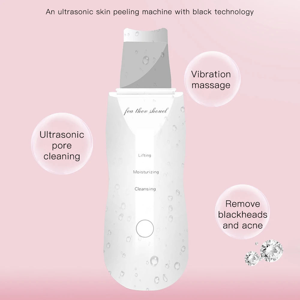 Professional Facial Skin Scrubber Ionic Deep Facial Cleaning Exfoliator Rechargeable Skin Care Device Beauty Instrument