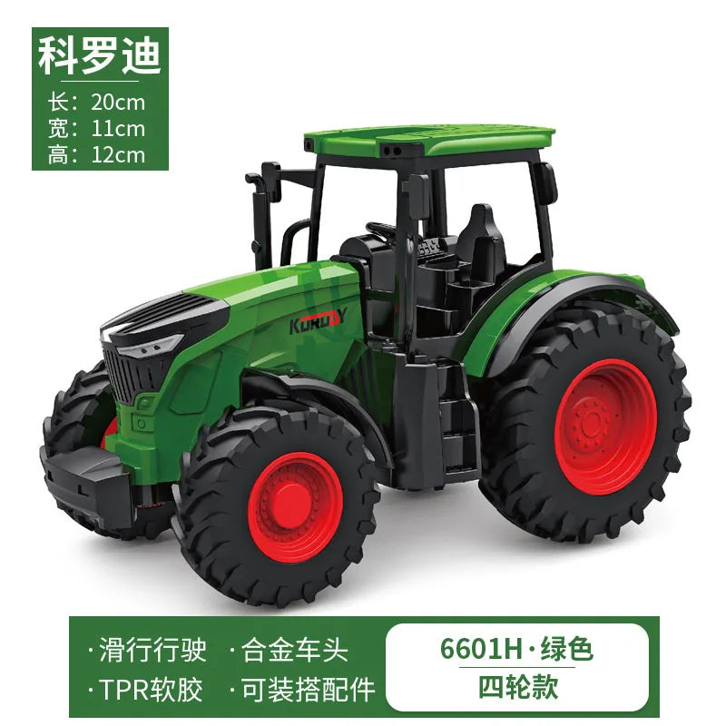 6601 Rc Car 1:24 Alloy Remote-Controlled Tractor Toy Headlights Simulation Electric Farm Truck Toy Set Kid Outdoor Surprise Toy