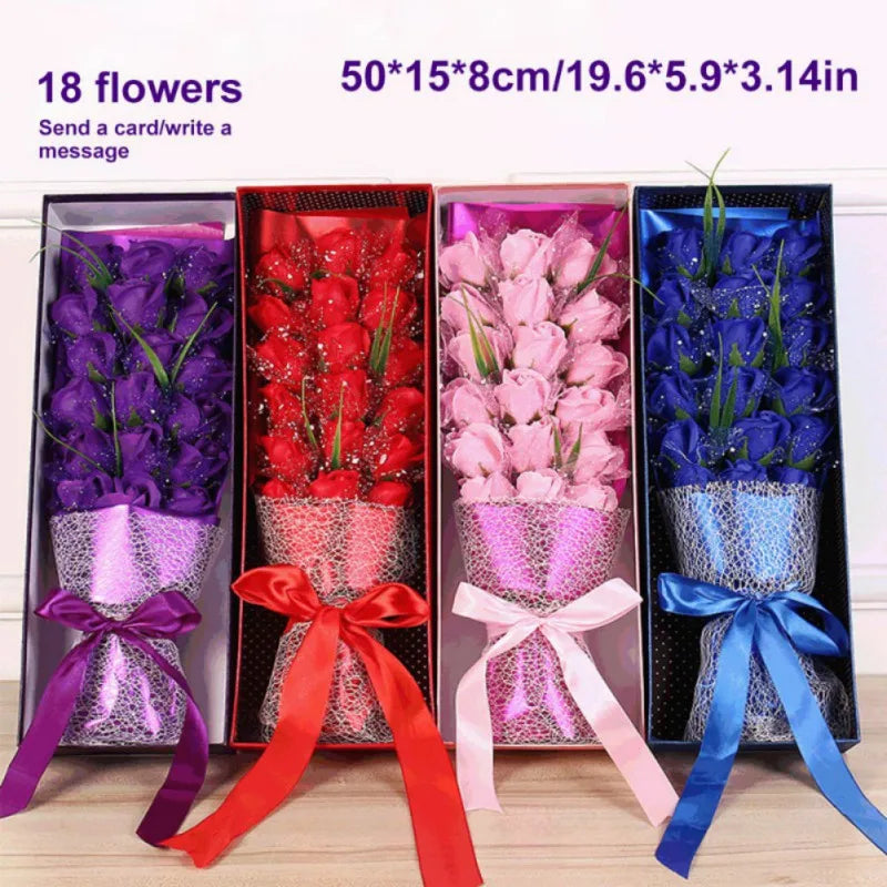 Artificial Soap Flower Rose Bouquet Hand Holding Soap Flower Valentine's Day Gift For Mother Girlfriend Birthday Christmas Gift