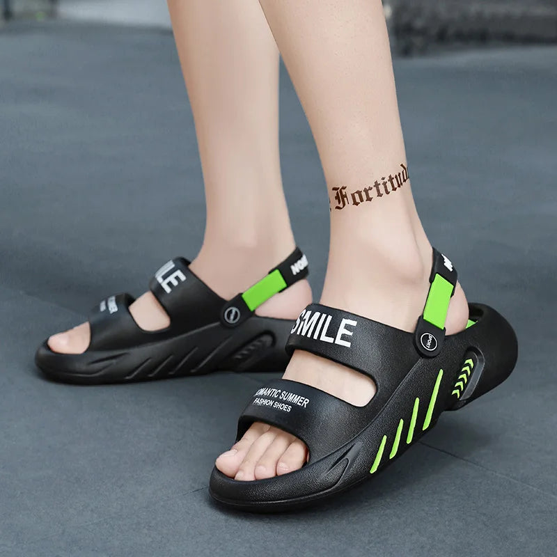 2024 Summer Men's Massage Slippers Outdoor Sandals Beach Comfortable Soft Slides Indoor Casual Shoes Men Sandals Big Size 47 48