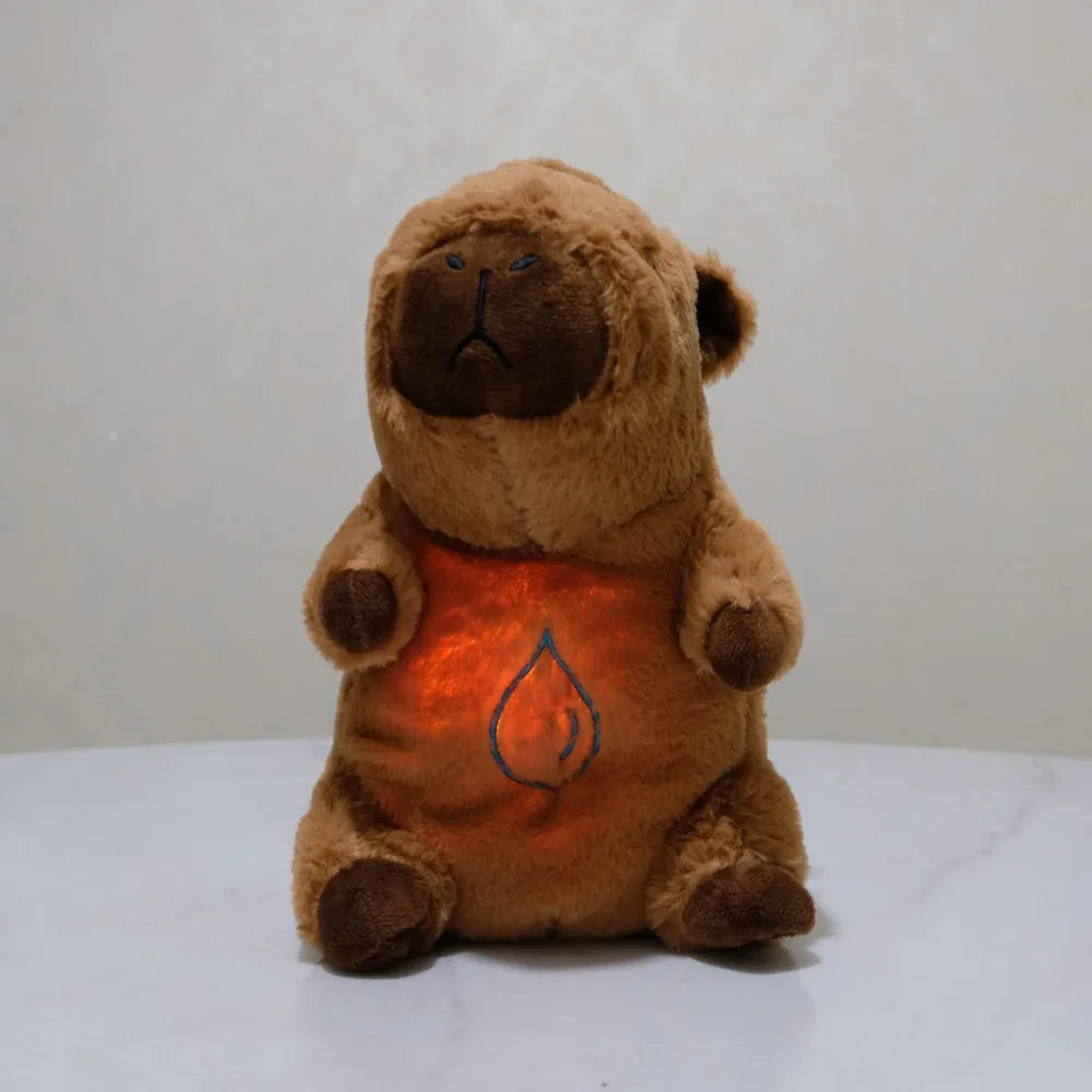 Capybara Doll Toys Baby Breathing Bear Plush Soothing Doll Soothing Music Sleep Companion Sound And Light Plush Toys Kids Gift