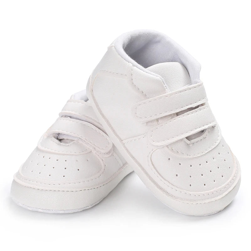 White Fashion Baby Shoes Casual Shoes For Boys And Girls Soft Bottom Baptism Shoes Sneakers For Freshmen Comfort First WalkShoes