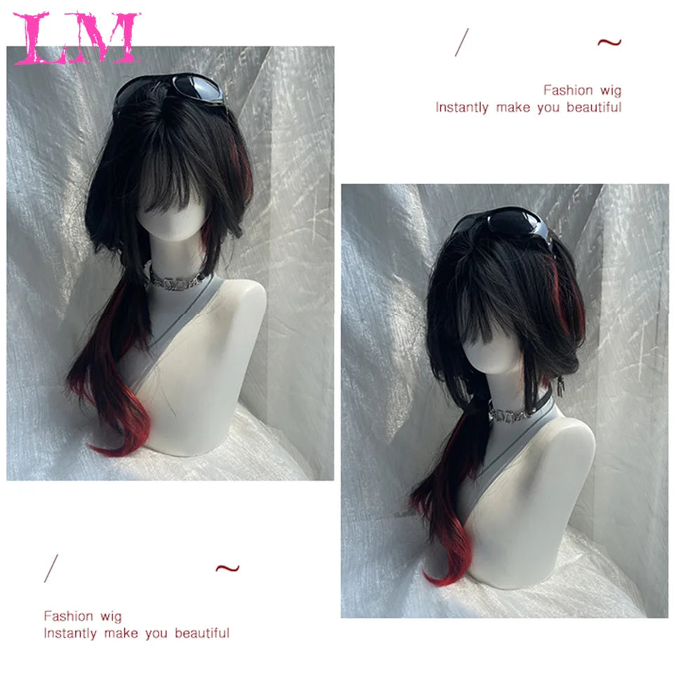 LM Wave Synthetic Wig for Black Women Wear Deep Curly Soft Wig Natural Black Color Replacement Wigs for Daily Party Use