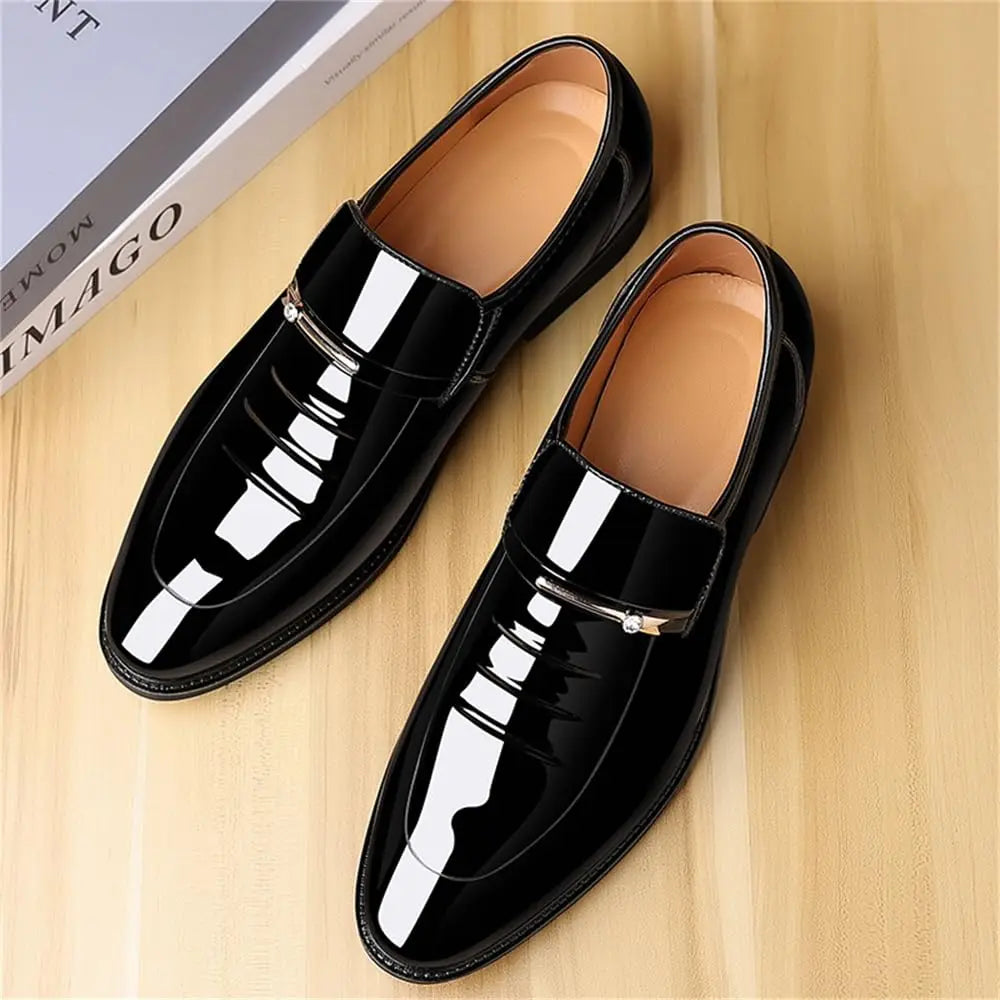 Mens Dress Shoes Formal Business Oxford High Gloss Patent Slip On Loafers Comfortable Casual Driving Boat Shoe For Men