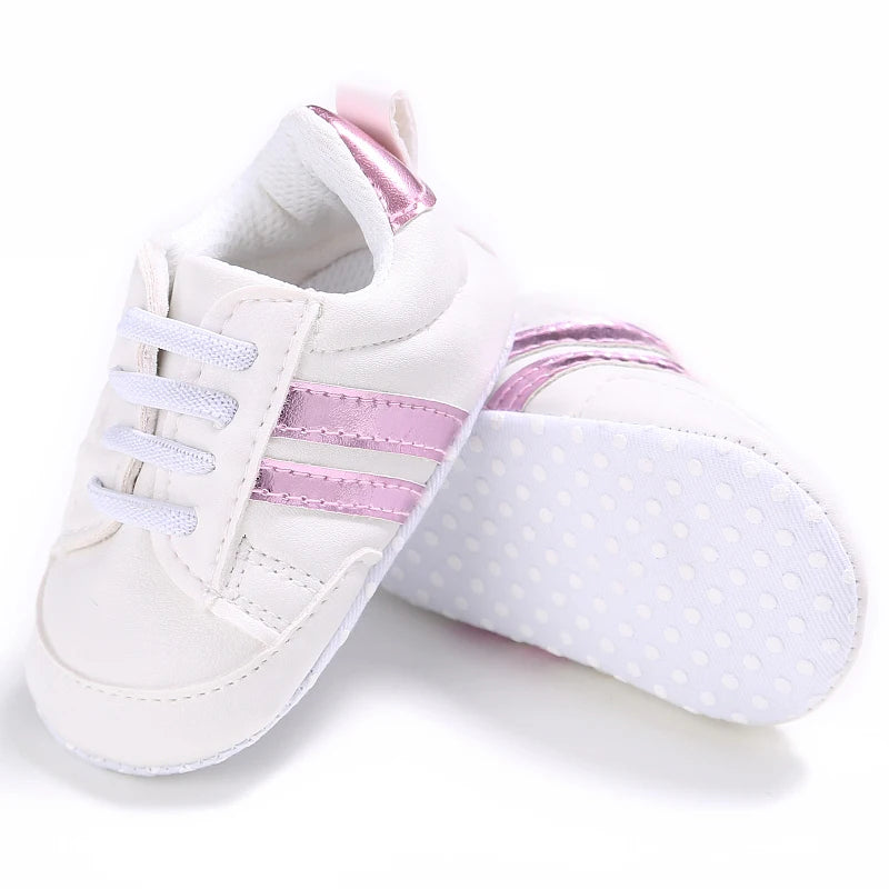 Newborn Baby Shoes Boys' and Girls' Infant Sports Shoes First Walker Classic Fashion Soft Sole Non slip Baby Walking Shoes