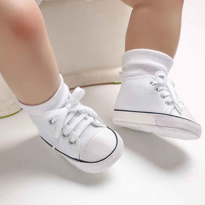 Baby Canvas Classic Sports Shoes Newborn Boys and Girls Printed Star First Walkers Shoes Infant Anti slip Baby Shoes