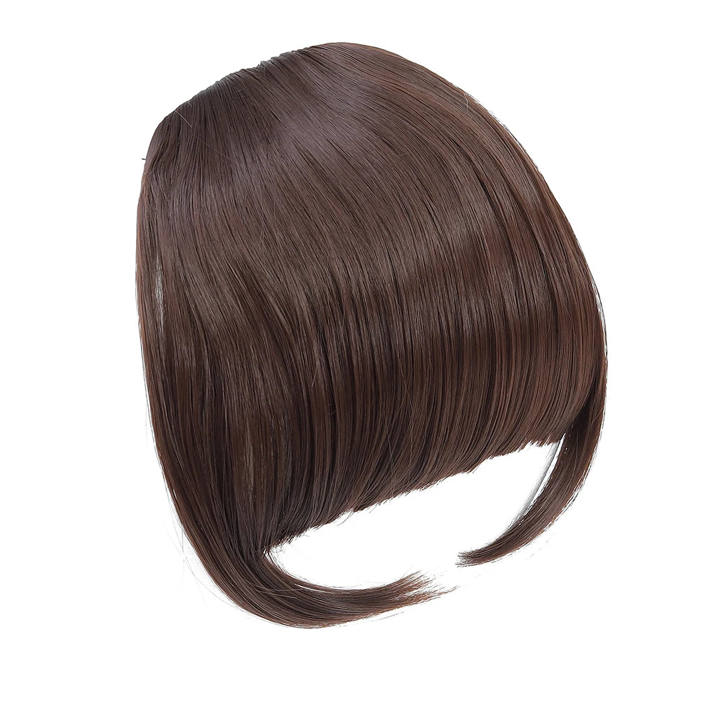 High Quality Synthetic Wig Flat Bangs Hair Extension Clip in Bangs with Temples 6 Inches Front Face Bangs for Women Girls Daily