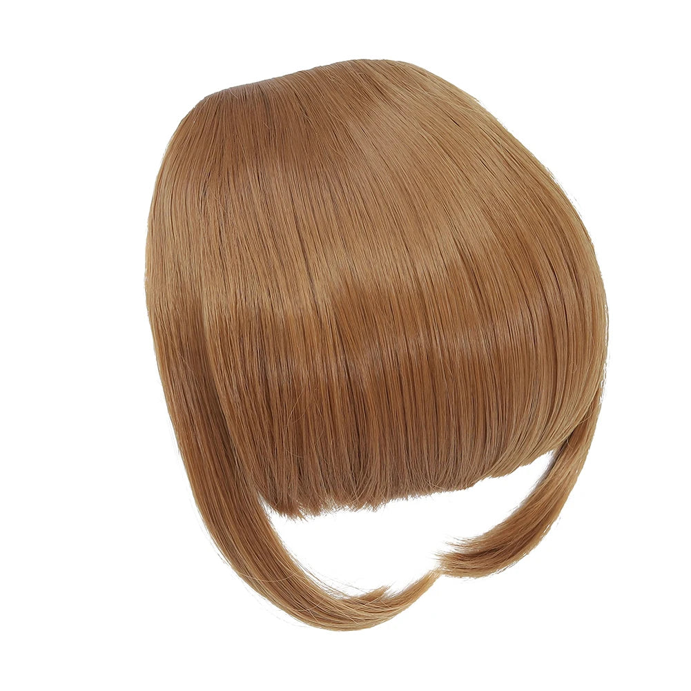 High Quality Synthetic Wig Flat Bangs Hair Extension Clip in Bangs with Temples 6 Inches Front Face Bangs for Women Girls Daily