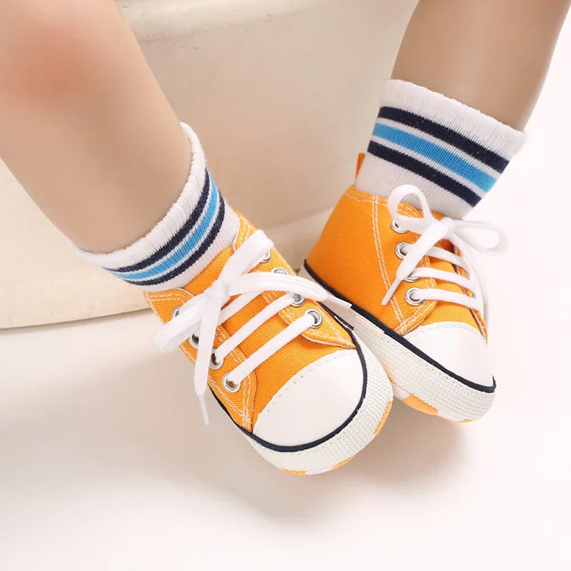 Baby Canvas Classic Sneakers Newborn Print Star Sports Baby Boys Girls First Walkers Shoes Infant Toddler Anti-slip Baby Shoes