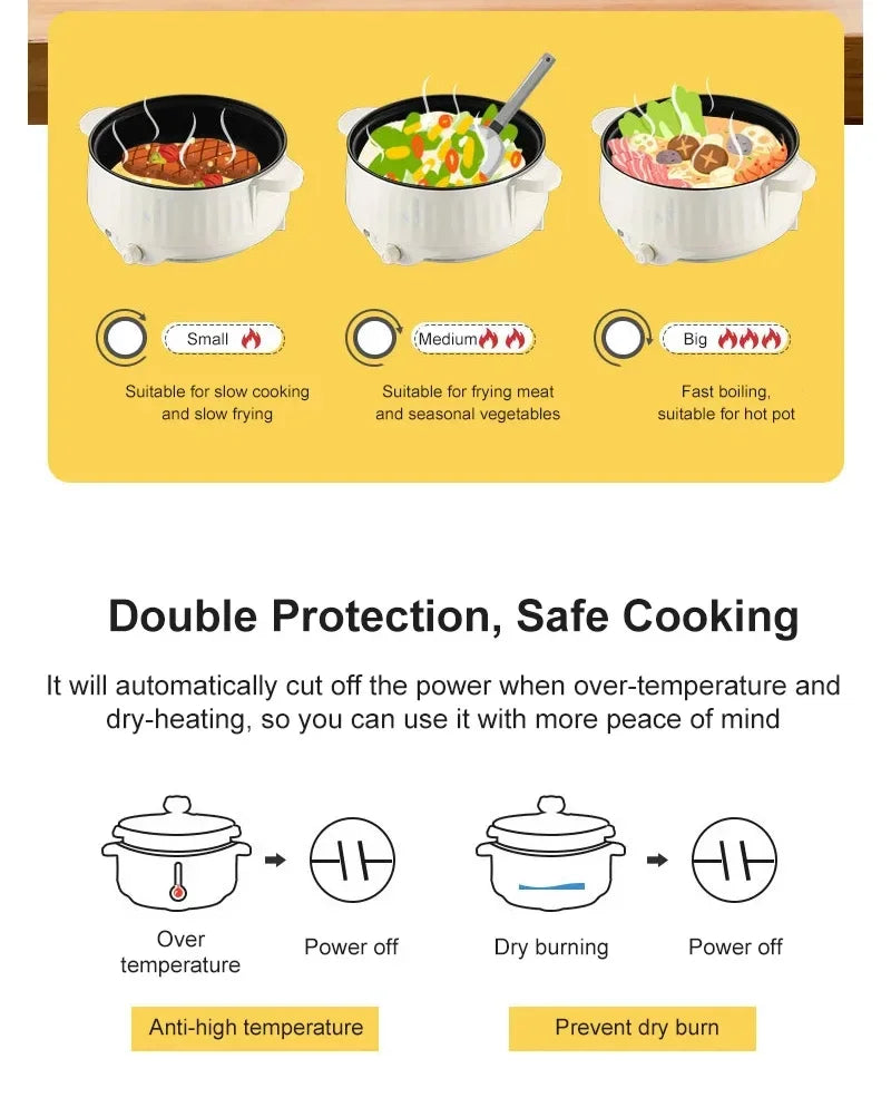 Multifunction Electric Cookers Single/Double Layer 1-2 People Household Non-stick Pan Hot Pot Rice Cooker Cooking Appliances