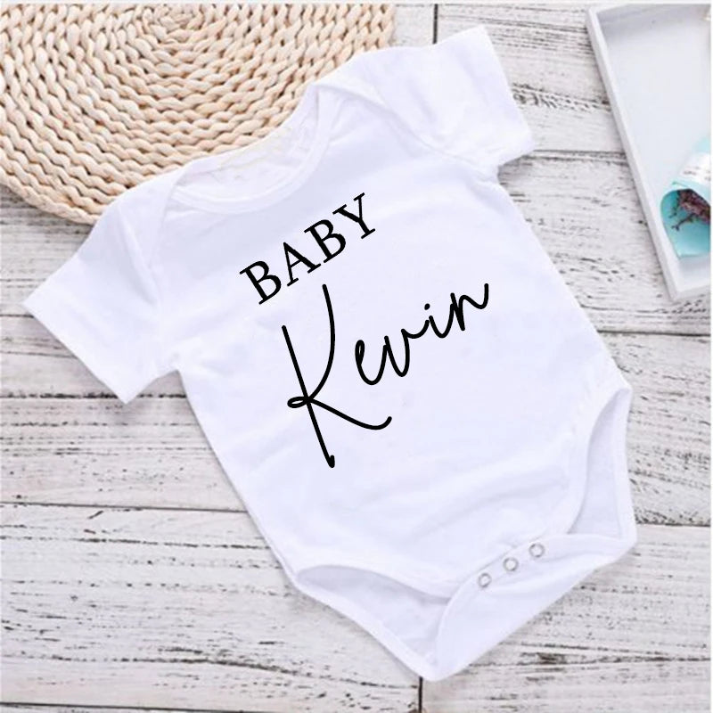 Personalized Name Baby Bodysuit Custom Name Newborn Cute Clothes Toddler Summer Short Sleeve Jumpsuit Unisex Infant Shower Gift