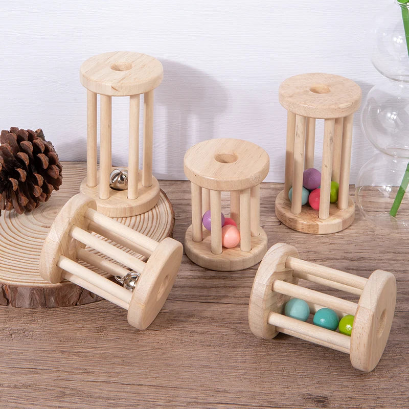 Baby Music Toy Wood Rolling Cage Bell Coloful Rattles & Mobiles Early Developmental Sound Infant & Toddler Musical Toys Boy Girl