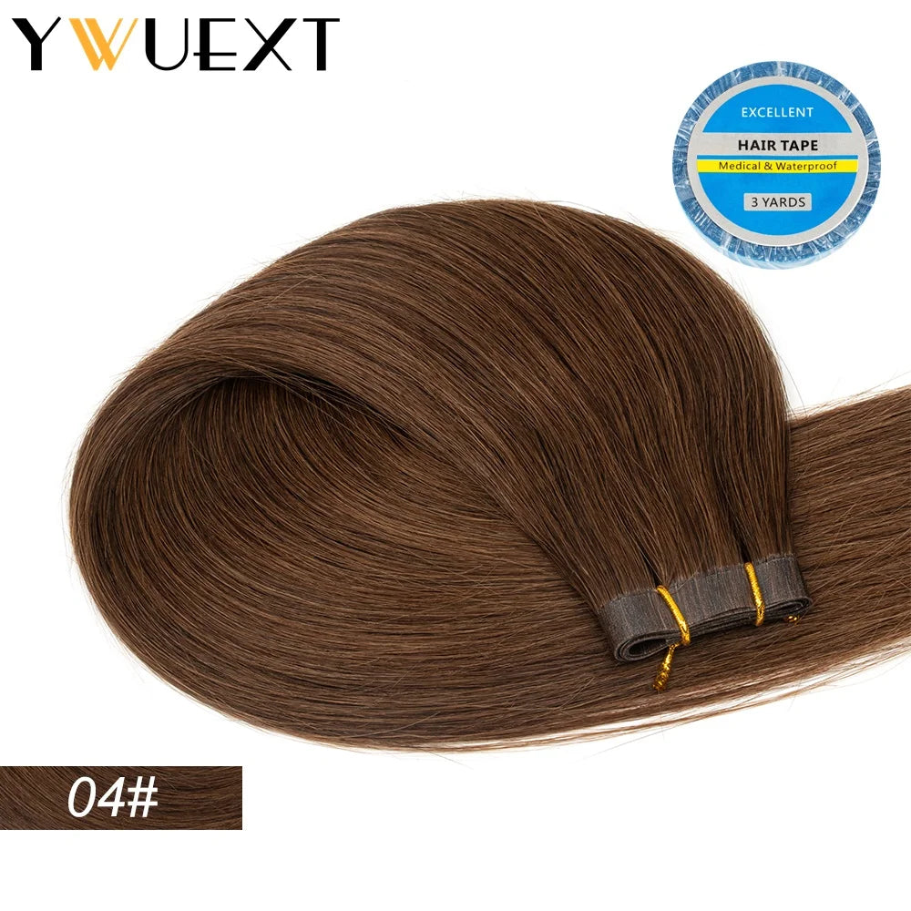 Blonde Seamless Natural Tape Weft Long PU Skin Weft Tape in Human Extensions No Glue Human Hair For Fine Hair 80cm Weft Bundles