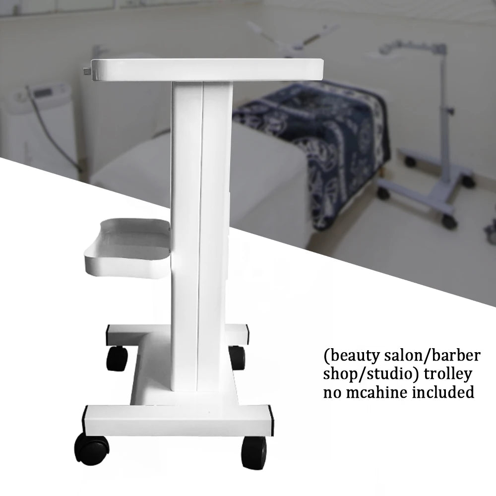 Salon Trolley Cart, Aluminum Mobile Stand Medical Carts for Ultrasonic Cavitation RF Machine Manicure Spa Shelf (w/Socket 110V)