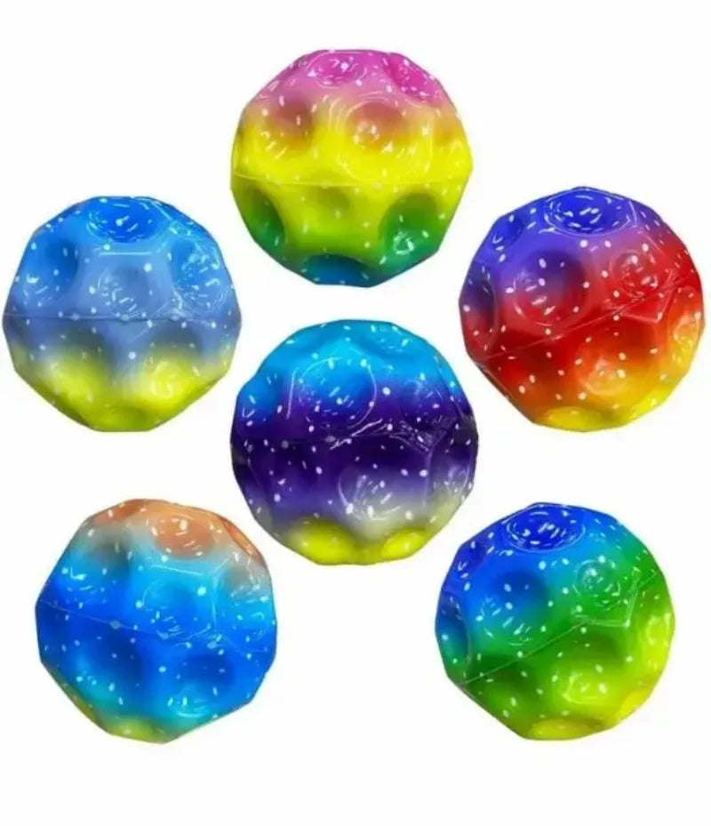 Glowing Extreme High Bouncing Ball With LED Light Space Ball Children Outdoor Toys  Fidget Toys Stress Relief Hole Ball