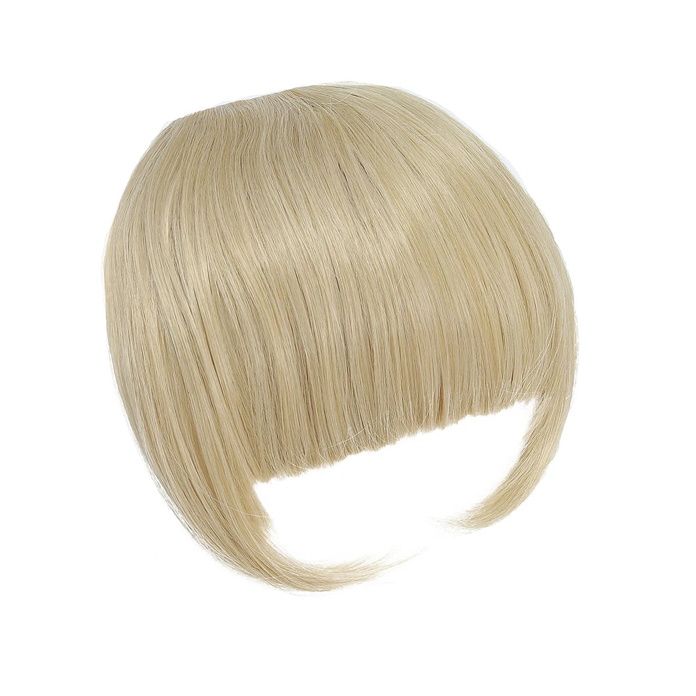 High Quality Synthetic Wig Flat Bangs Hair Extension Clip in Bangs with Temples 6 Inches Front Face Bangs for Women Girls Daily