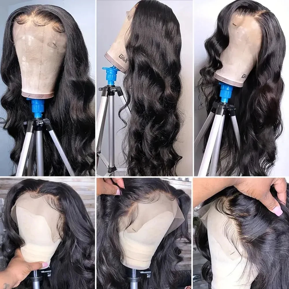 Body Wave 13x6 Lace Frontal Wig Pre Plucked with Baby Hair Natural Hairline Long Wavy Synthetic Lace Front Wigs For Black Women