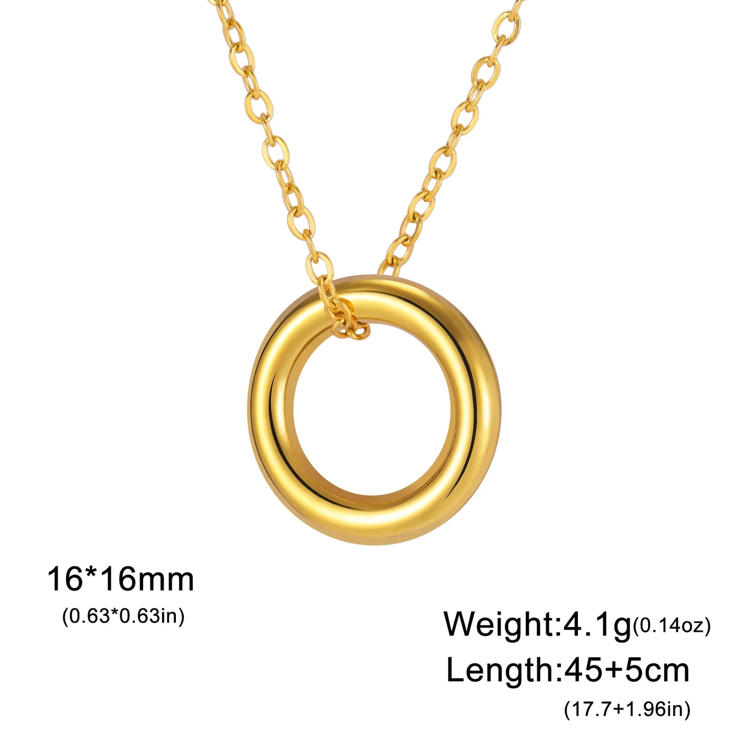 Cazador Geometric Rectangle Round Pendant Women's Necklace Stainless Steel Birthday Valentine Gift 2025 Jewelry Wholesale New