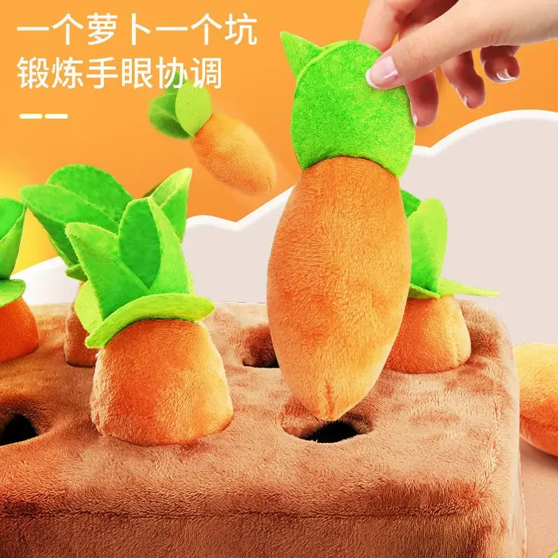 Baby Plush Pull Out Carrot Interaction Toys Cotton Montessori Radish Game Recognizing Educational Toys for Children 0-3y Gift