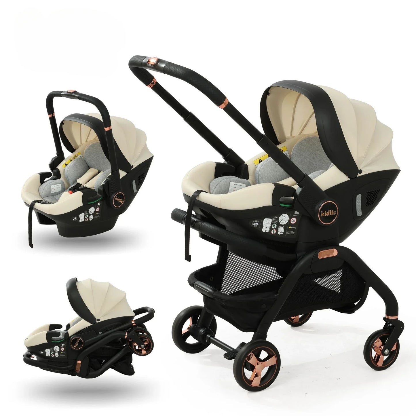 3-in-1 baby safety stroller, two-way newborn baby safety seat, portable 3-in-1 stroller for ages 0-2le for 0-2 years old