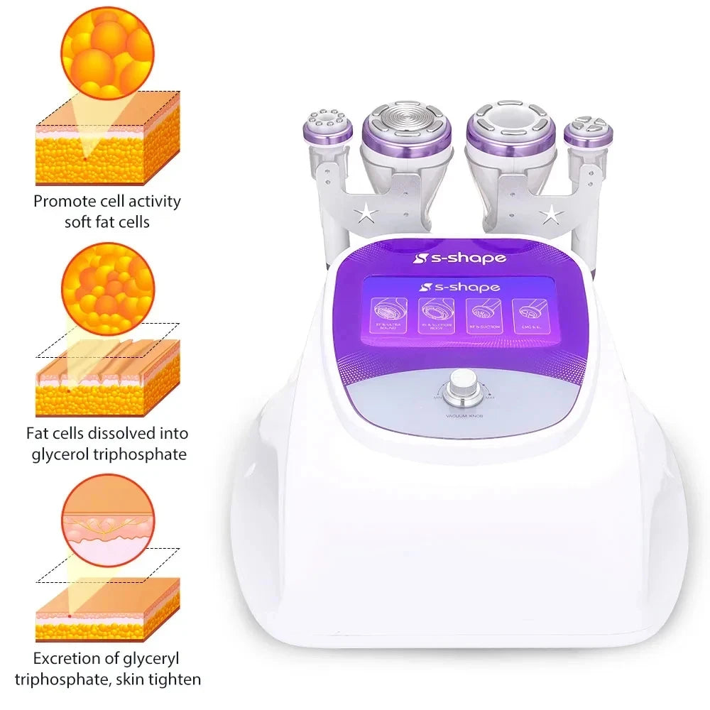 Shape Cavitation Machine 30K Radio Frequency EMS&EL Electroporation Skin Tightening Body Slimming Machine