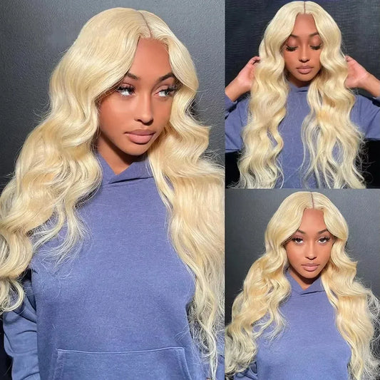 34 36 Inches 613 Blonde Body Wave 13x6 Full Lace Frontal Wigs Remy Brazilian  100% Human Hair Wigs for Women 180% Density