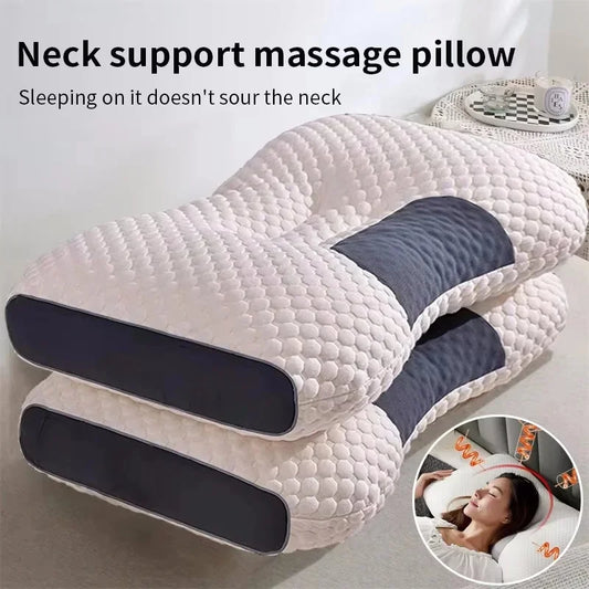 Soy fiber massage cervical pillow with porous and breathable features helps with sleeping, suitable for hotel and home bedding