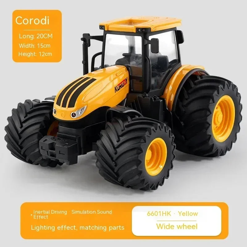 1:24 Rc Car Alloy Remote-Controlled Tractor Toy With Headlights Simulation Electric Farm Truck Toy Set Child Outdoors Toys Gifts