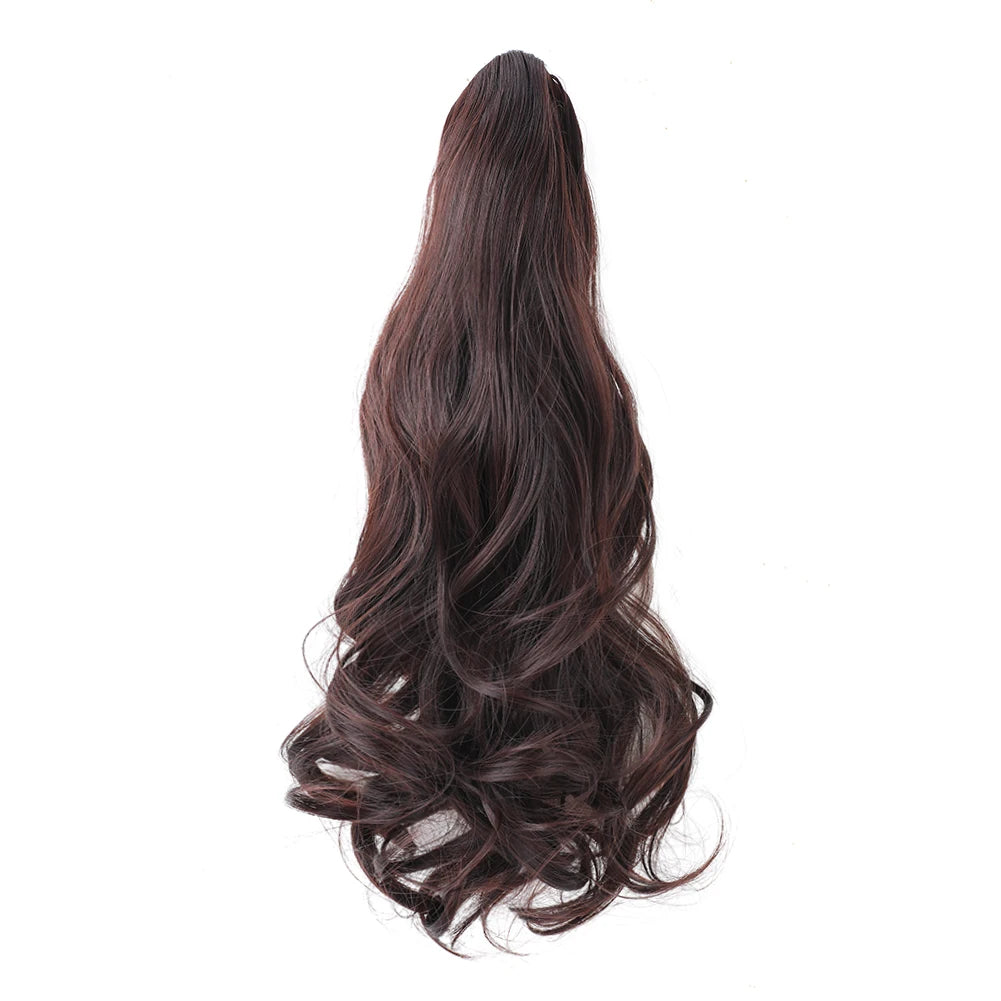 Claw Clip in Hair Extension Long Curly Wavy Ponytail Extension 18 Inch Natural Soft Mini Jaw Claw Synthetic Hairpiece for Women