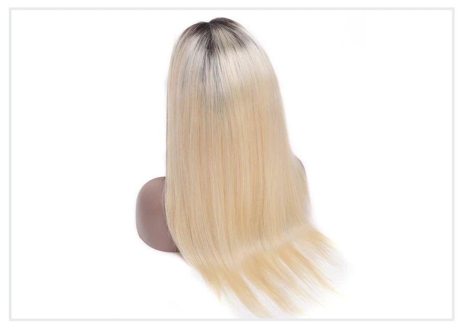 13x6 Transparent 1B 613 Lace Frontal Wigs 30 32 34 Inch Peruvian Remy Blonde Ombre Straight Lace Front Human Hair Wigs for Women