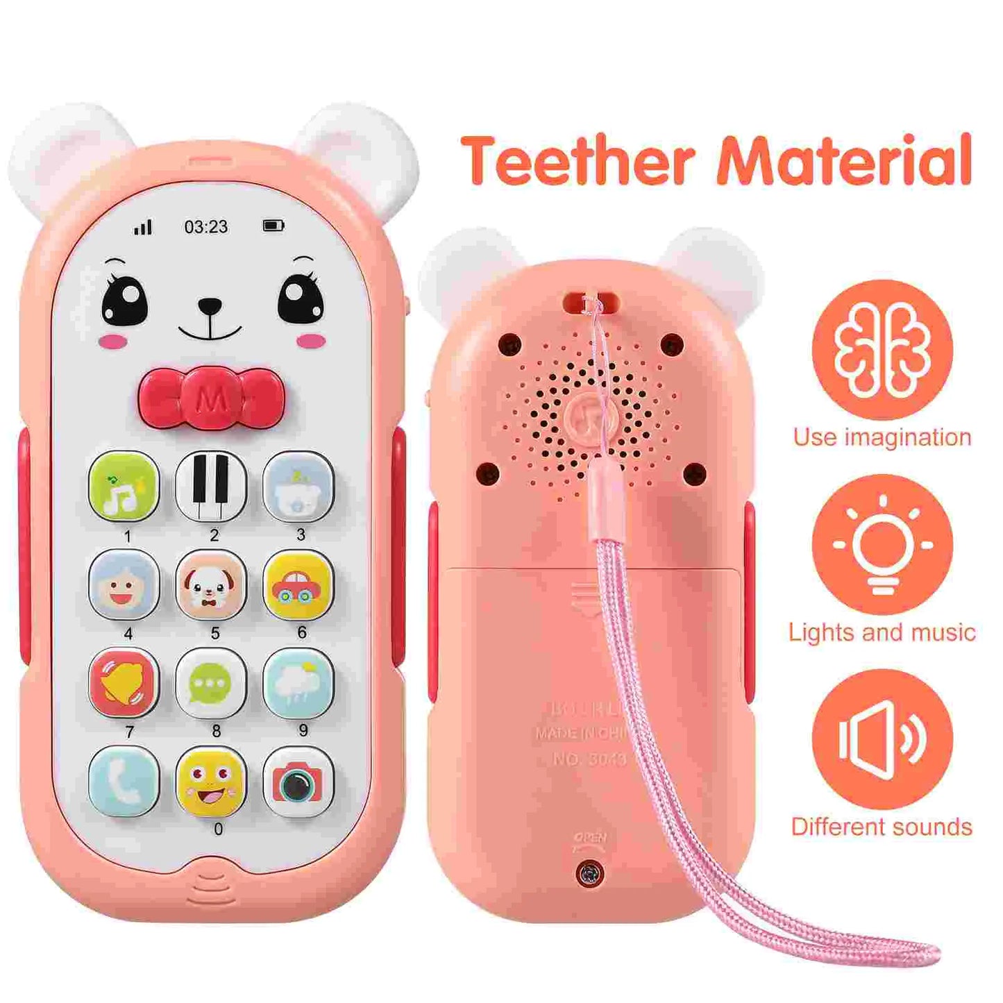 Children's Mobile Phone Toy Baby Infant Newborn Toys 6 12 Months with Music and Light 3 Cell 6- Toddlers Year Kids