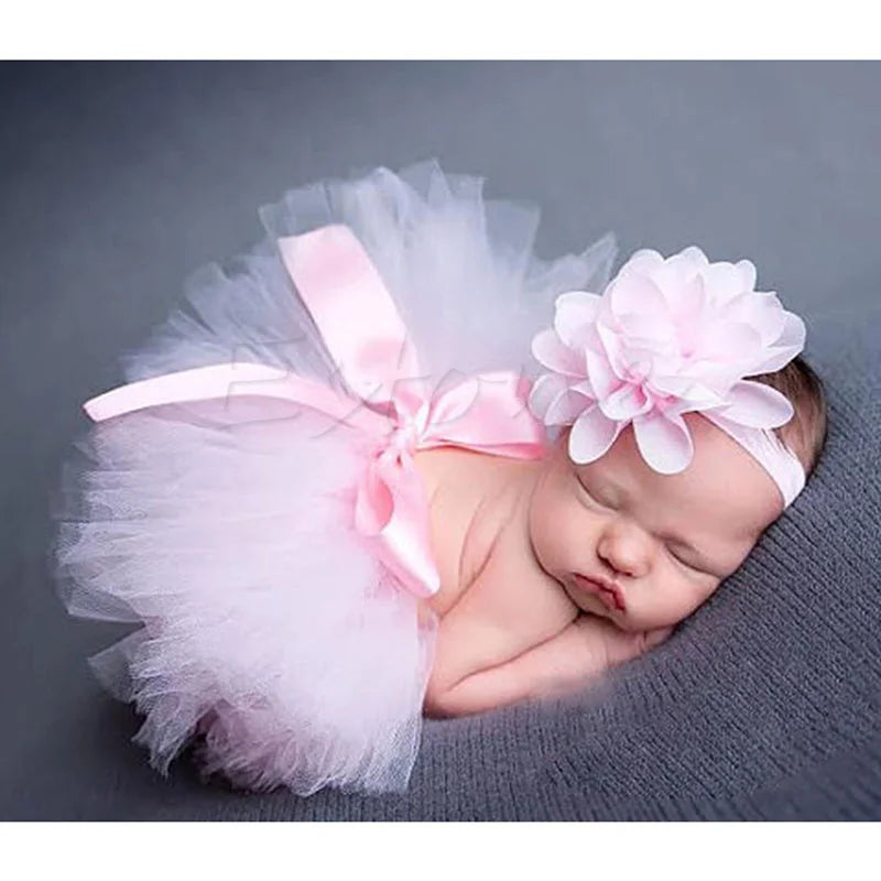 Newborn Baby Tutu Skirt Cute Toddler Newborn Baby Girl Tutu Skirt Headband Photography Clothing Photo Studio Skirt Suit