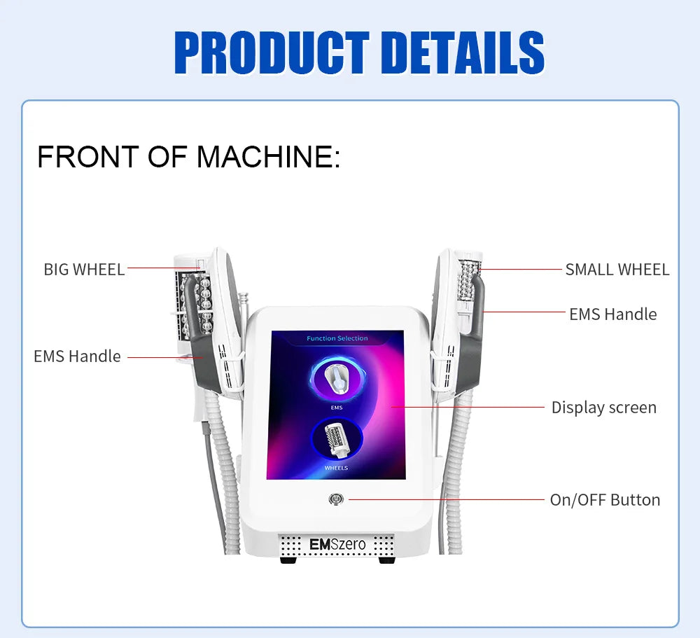 EMSzero Roller Body Sculpting Slimming Fat Burning Electromagnetic And Radio Frequency Gain Muscle Machine 15 Tesla 200HZ Salon