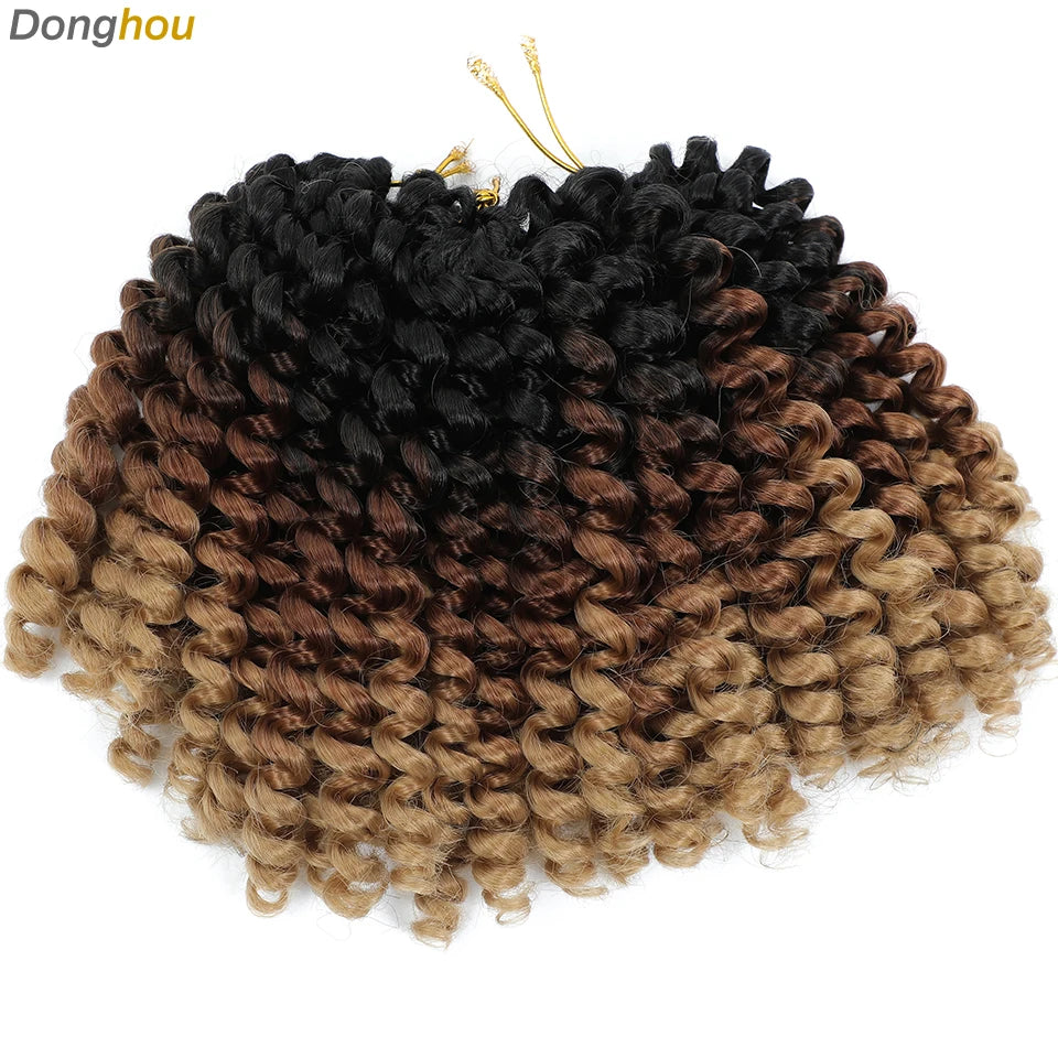 Wand Curl Crochet Braids Hair 8 Inch 1B 30 27 Bug Ringlet Twist Extensions with Jamaican Bounce Crochet Hair Crochet Curly Hair