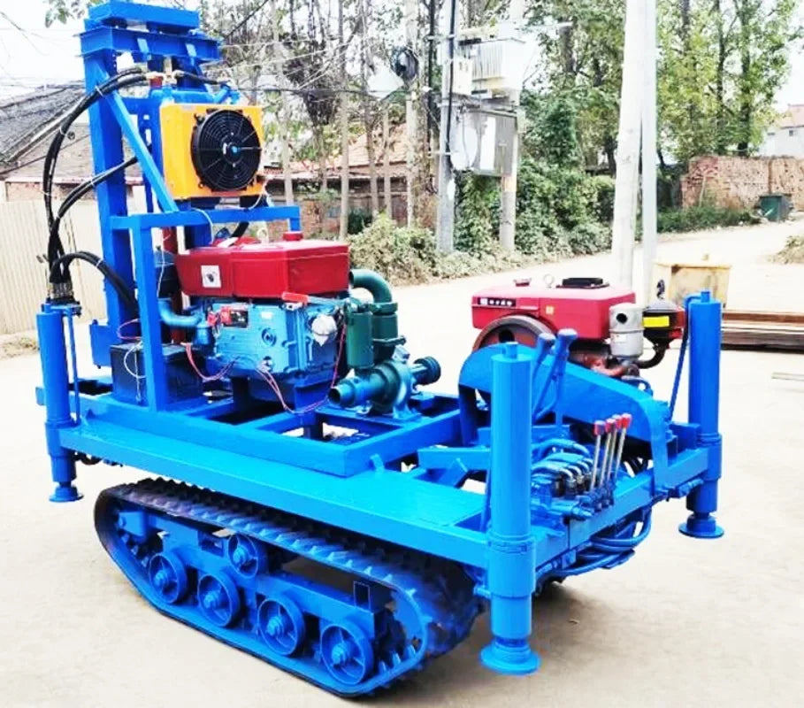 120m Depth 22HP Diesel Small Portable Borehole Water Wells Drilling Rigs Machine Price