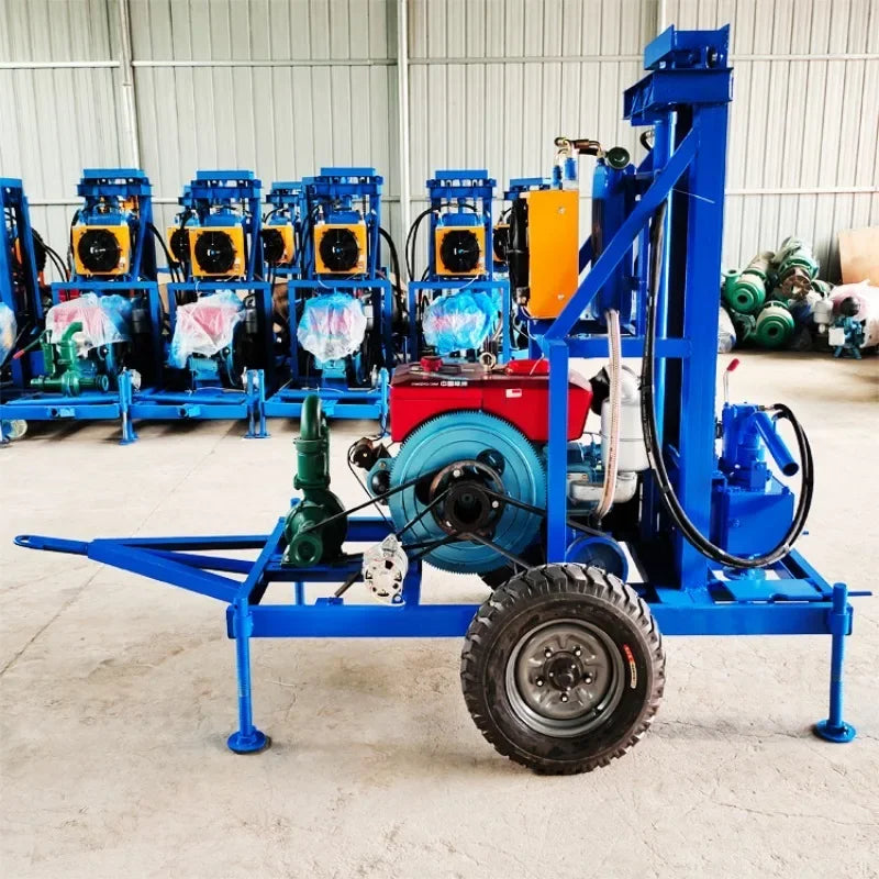 120m Depth 22HP Diesel Small Portable Borehole Water Wells Drilling Rigs Machine Price