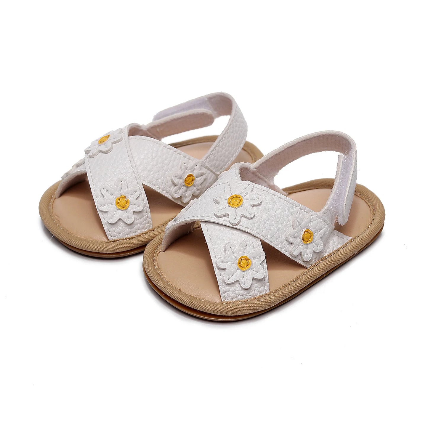 2023 Summer Toddler Baby Girls Sandals PU Prewalker Newborn Leather Soft Sole Crib Shoes Fashion Baby Shoes