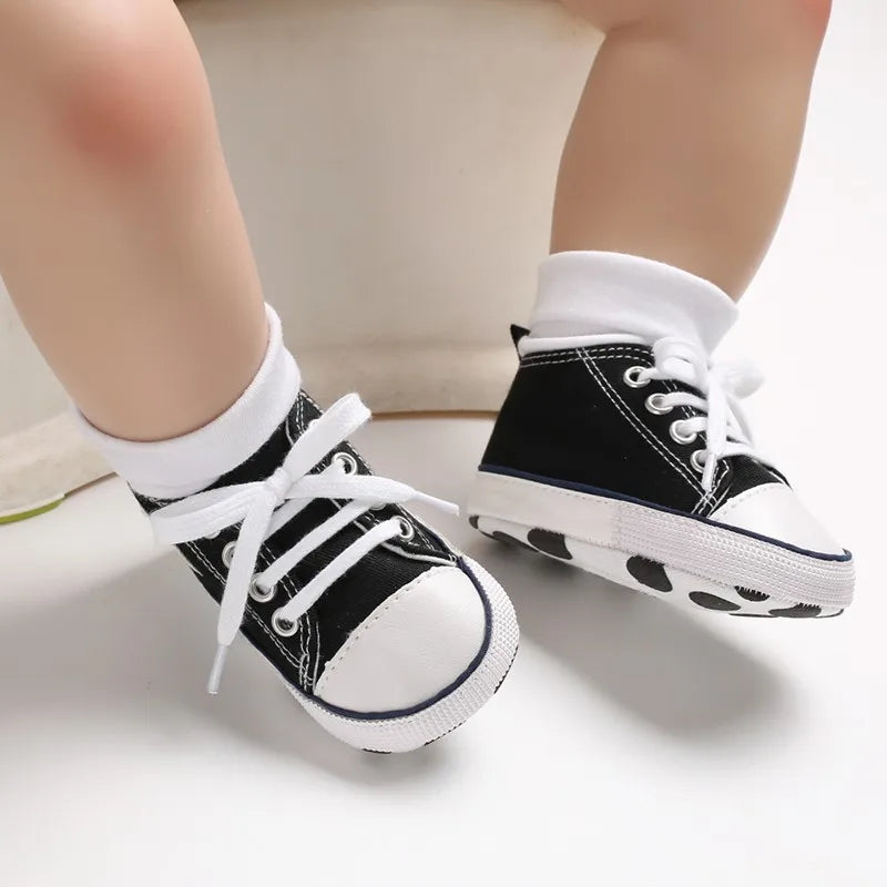 Baby Canvas Classic Sports Shoes Newborn Boys and Girls Printed Star First Walkers Shoes Infant Anti slip Baby Shoes