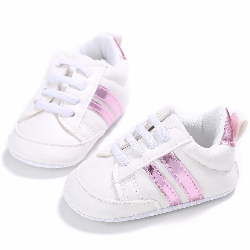 Newborn Baby Shoes Boys' and Girls' Infant Sports Shoes First Walker Classic Fashion Soft Sole Non slip Baby Walking Shoes