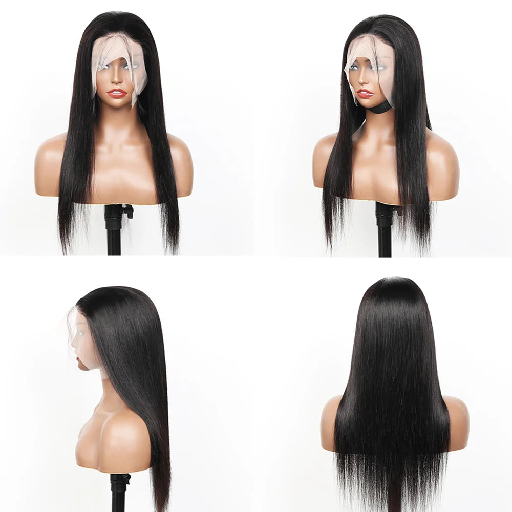 Full Lace Wigs Human Hair Pre Plucked Peruvian Remy Hair Wigs For Women Bone Straight Human Hair Wigs HD Transparent Lace Wigs