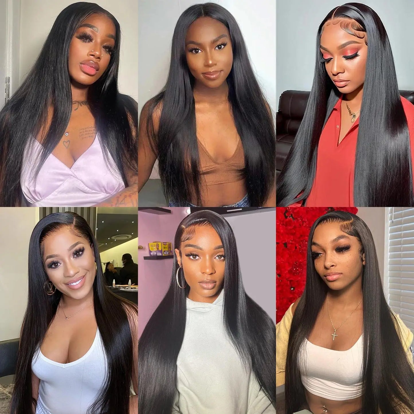 Straight Lace Front Wigs Human Hair for Black Women 13x4 Brazilian Virgin Hair 180%Density Pre Plucked with Baby Hair Hairline