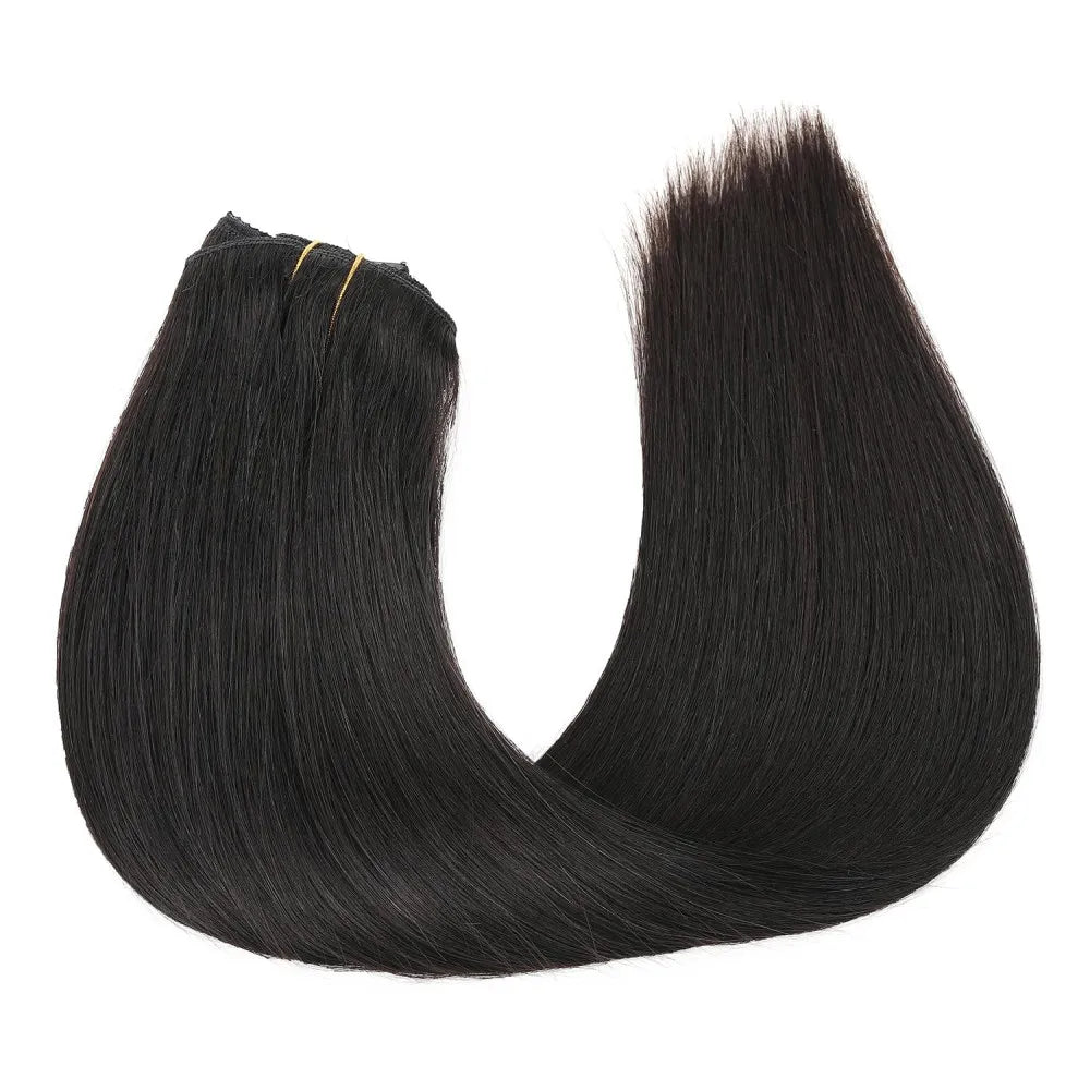 Clip in Hair Extension Human Hair Straight Seamless Clip ins Human Hair Brazilian Remy Natural Black Clip in Extensions 8Pcs/Set