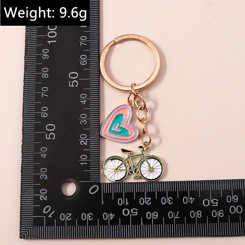 Lovely Colorful Heart Keychain Love Keyrings Valentine's Day Gift Key Chains for Women Girls Car Key Handbag Jewelry Accessories