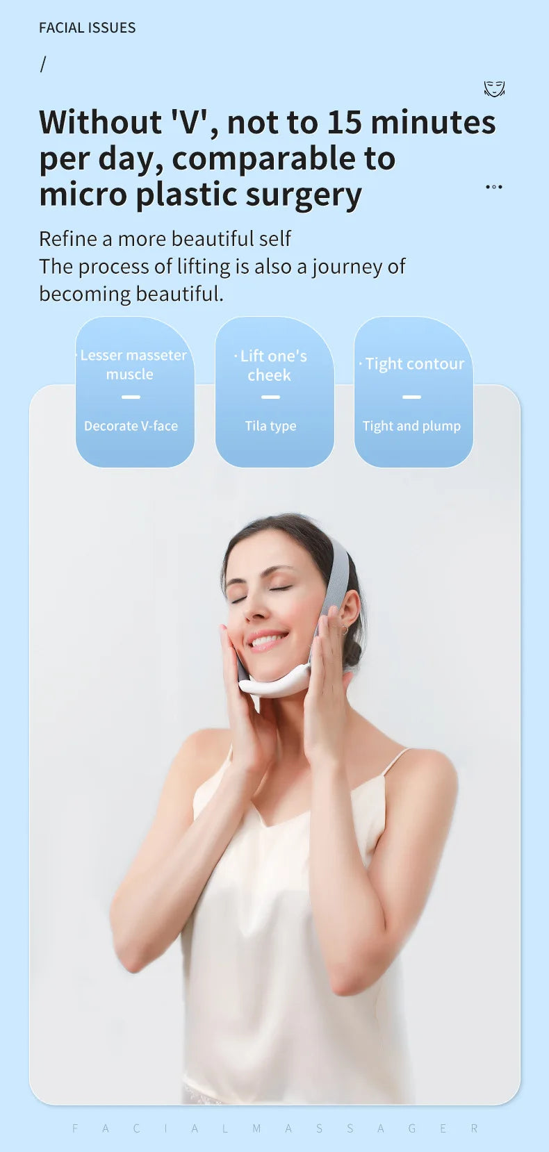 Double Chin Remover Vibration Chin-Up V Face Massager Ems Facial Lifter Beauty Device V-Line Up Face Lift Shaper Belt