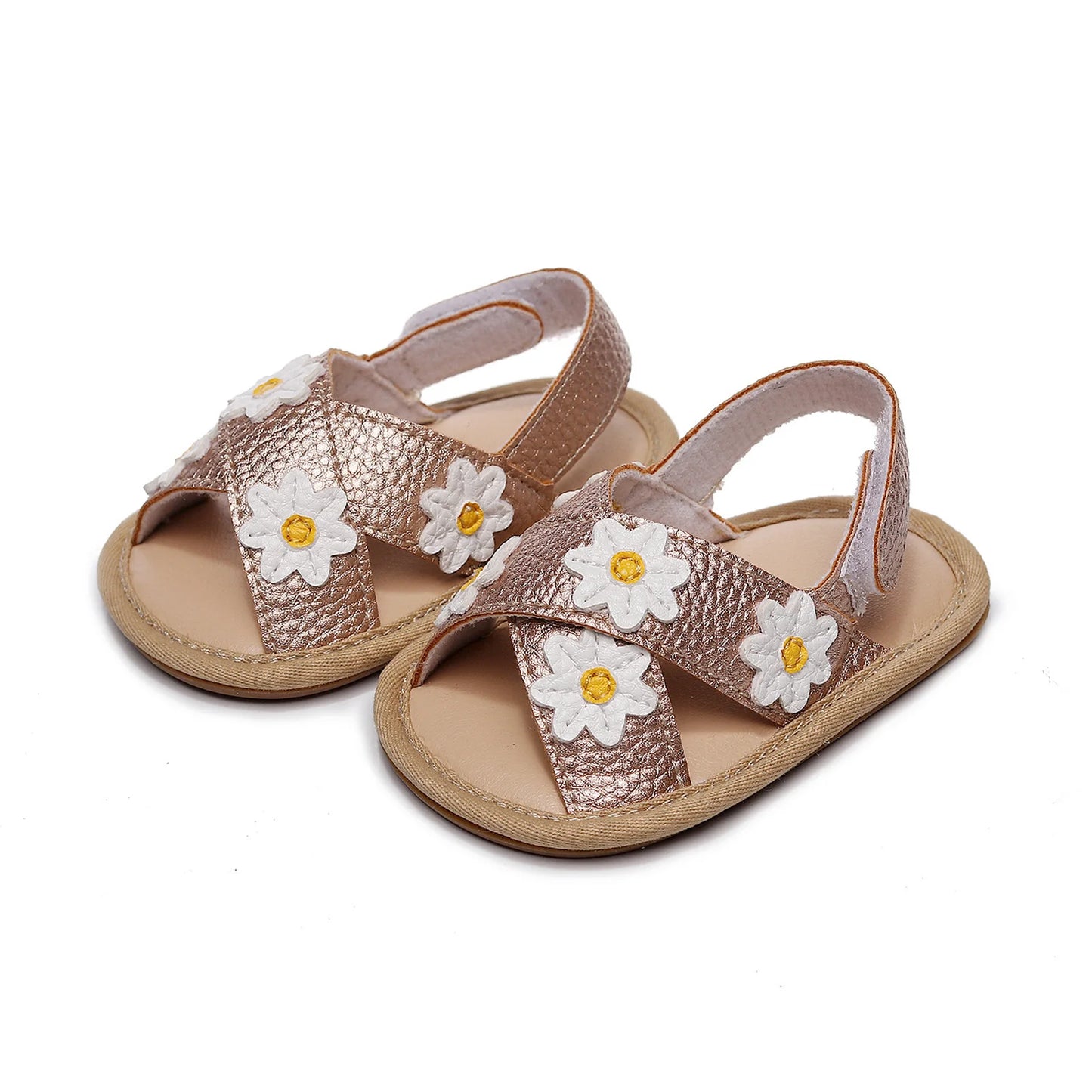 2023 Summer Toddler Baby Girls Sandals PU Prewalker Newborn Leather Soft Sole Crib Shoes Fashion Baby Shoes